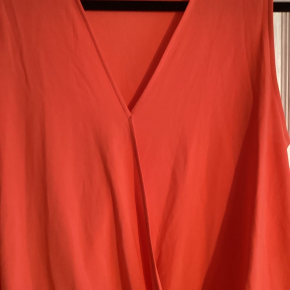 Attitudes by Renee Como Jersey Bubble Hem Sleeveless Top Orange Crush - Medium - Picture 4 of 6